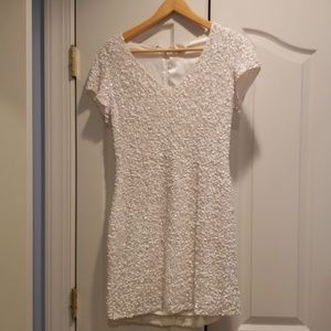 PARKER White sequined cocktail dress M